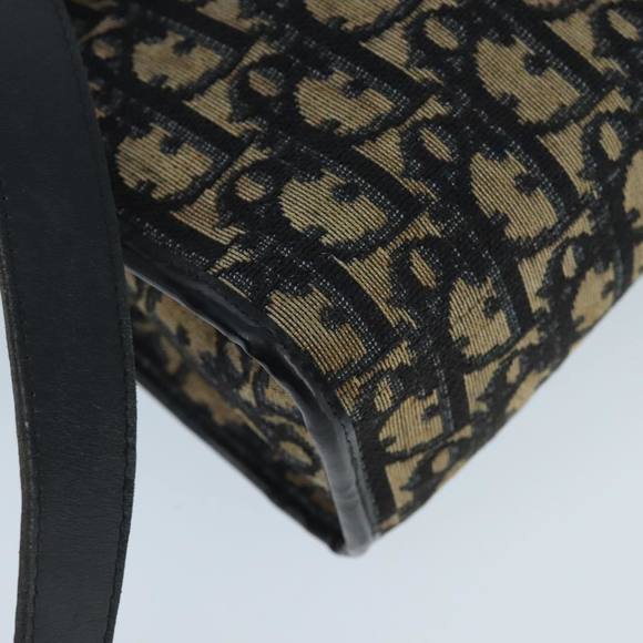 Christian Dior Trotter Canvas Clutch Bag Beige Navy Gold Auth 97851 - Picture 13 of 16